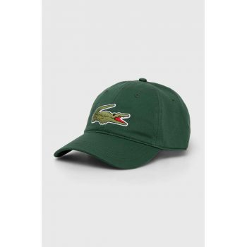 Lacoste șapcă de baseball din bumbac culoarea verde, cu imprimeu RK9871-HBP de firma originala
