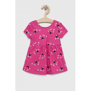 GAP rochie din bumbac pentru copii x Disney culoarea roz, mini, evazati ieftina
