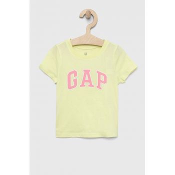 GAP tricou de bumbac pentru copii culoarea galben
