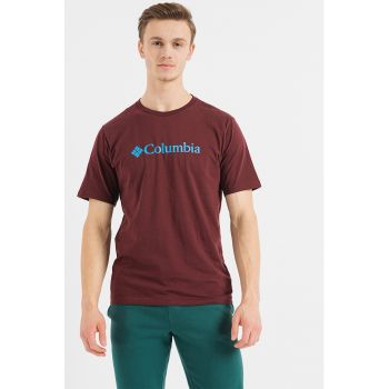 Tricou cu decolteu la baza gatului si imprimeu logo CSC Basic