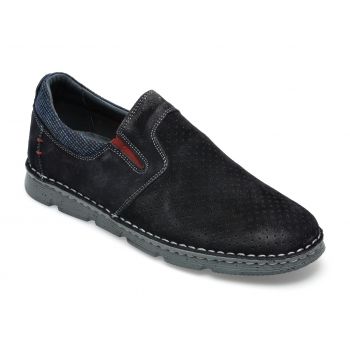 Pantofi OTTER bleumarin, 2831, din piele intoarsa