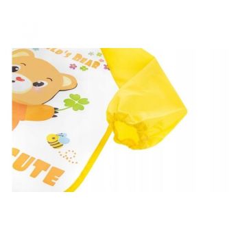 Baveta impermeabila Bocioland cu maneci lungi 40x35 cm Teddy Bear