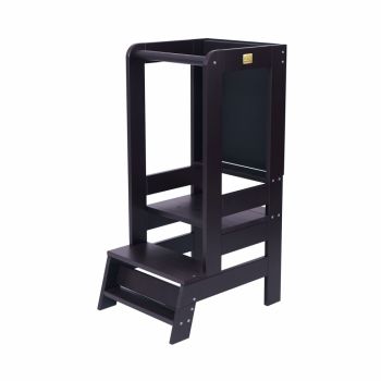 Inaltator Learning Tower ajustabil cu tabla de scris ajutor de bucatarie MeowBaby lemn Negru Inaltator Learning Tower ajustabil cu tabla de scris ajutor de bucatarie MeowBaby lemn Negru