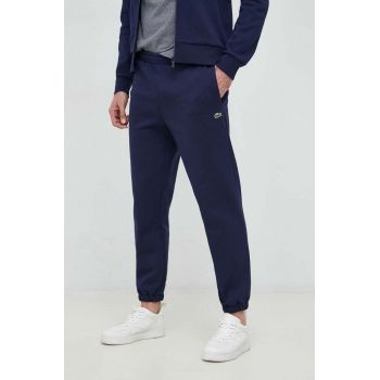 Lacoste pantaloni de trening culoarea albastru marin, melanj de firma originali