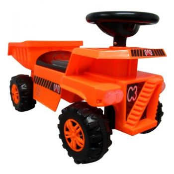 Masinuta copii fara pedale R-Sport J10 TS775 portocalie cu basculanta mobila, loc de depozitare sub scaun, lumini frontale stralucitoare, sarcina maxima admisa 35 kg, recomandata copiilor intre 1 si 3 ani