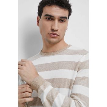 Medicine pulover de bumbac culoarea bej, light de firma original
