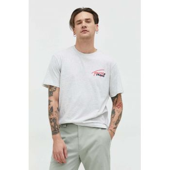 Tommy Jeans tricou din bumbac culoarea gri, cu imprimeu