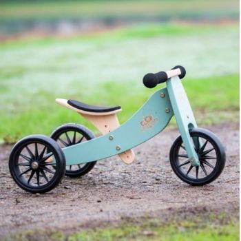 Tricicleta fara pedale transformabila Tiny Tot gri-verde 12 luni+ Kinderfeets de firma originala