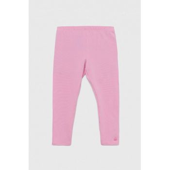 United Colors of Benetton leggins copii culoarea roz, neted