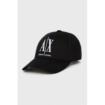 Armani Exchange Căciulă culoarea negru, cu imprimeu