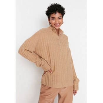 Pulover dama oversized Meadow camel