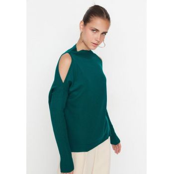 Pulover oversized Touch verde la reducere
