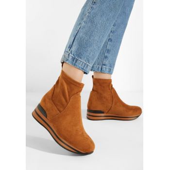 Sneakers cu platforma camel Mantia