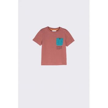 Coccodrillo tricou de bumbac pentru copii culoarea bordo, cu imprimeu ieftin