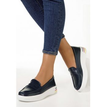 Mocasini dama piele Limoira navy la reducere