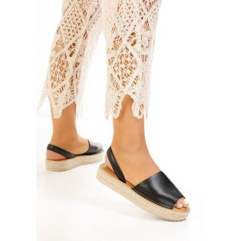 Sandale tip espadrile negre Vezza