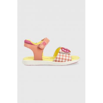 Agatha Ruiz de la Prada sandale din piele pentru copii culoarea roz de firma originale