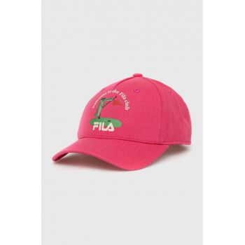 Fila șapcă din bumbac pentru copii culoarea roz, cu imprimeu ieftina