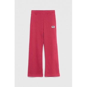 Fila pantaloni de trening pentru copii culoarea roz, neted ieftini