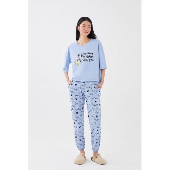 Pijama de bumbac cu Mickey Mouse