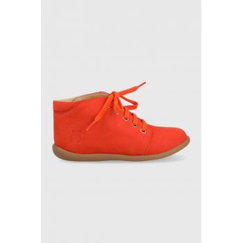 Pom D'api pantofi din piele intoarsa pentru copii culoarea portocaliu