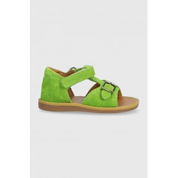 Reebok Classic sandale din piele pentru copii culoarea verde