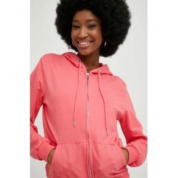 Answear Lab bluza femei, culoarea portocaliu, cu glugă, neted