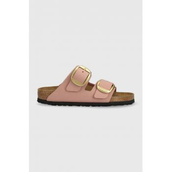 Birkenstock șlapi de piele ARIZONA BIG BUCKLE femei, culoarea roz, 1024074 1024074-OldRose