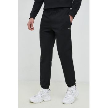 Lacoste pantaloni de trening culoarea negru, melanj