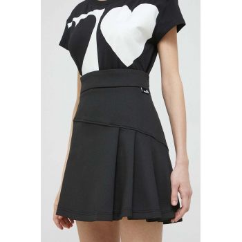 Love Moschino fusta culoarea negru, mini, evazati