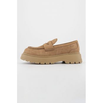 Pantofi loafer din piele nabuc cu talpa masiva Jeff