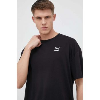 Puma tricou din bumbac culoarea negru, uni 538070-88