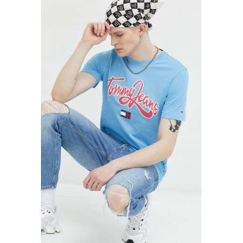 Tommy Jeans tricou din bumbac cu imprimeu