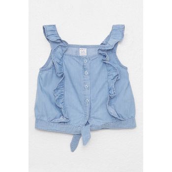 Bluza de denim cu volane Bluza de denim cu volane