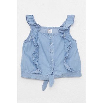 Bluza de denim cu volane