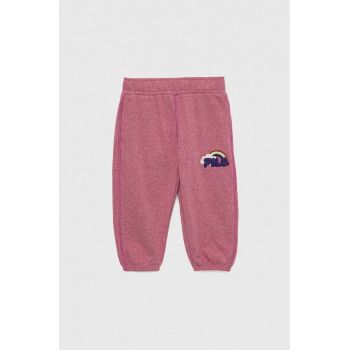 Fila pantaloni de trening pentru copii culoarea violet, cu imprimeu