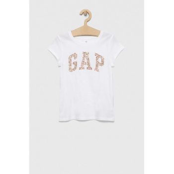 GAP tricou de bumbac pentru copii culoarea alb