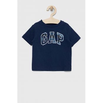 GAP tricou de bumbac pentru copii culoarea albastru marin, cu imprimeu