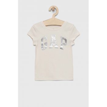 GAP tricou de bumbac pentru copii culoarea bej