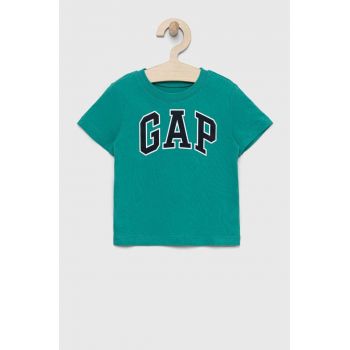 GAP tricou de bumbac pentru copii culoarea verde, cu imprimeu