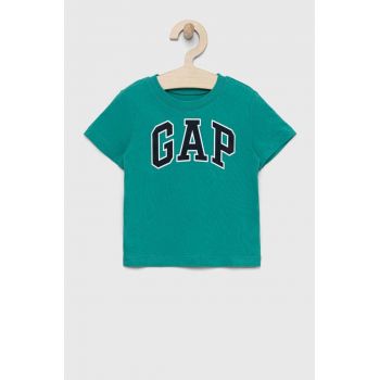 GAP tricou de bumbac pentru copii culoarea verde, cu imprimeu