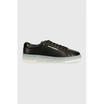 Karl Lagerfeld sneakers din piele KOURT III culoarea negru, KL51515