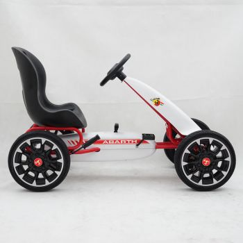 Kart cu pedale pentru copii Abarth alb ieftin