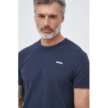 Pepe Jeans tricou din bumbac Relford culoarea albastru marin, neted