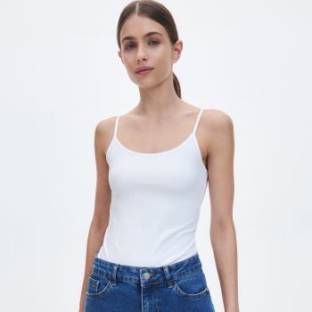 Reserved - Top slim fit - Alb Reserved - Top slim fit - Alb