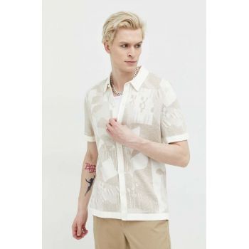 Abercrombie & Fitch cardigan barbati, culoarea bej