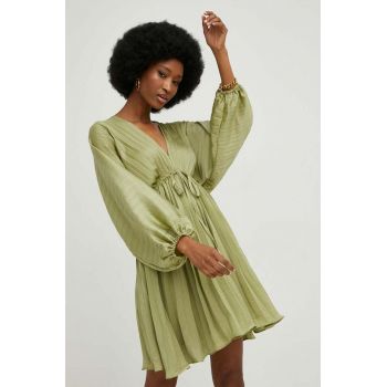 Answear Lab rochie culoarea verde, mini, evazati