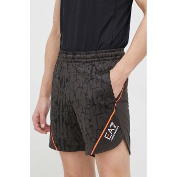 EA7 Emporio Armani pantaloni scurti barbati, culoarea negru