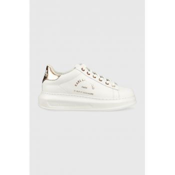 Karl Lagerfeld sneakers din piele KAPRI culoarea alb, KL62538