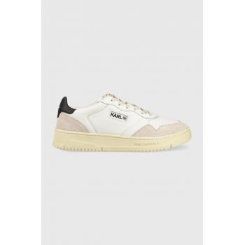 Karl Lagerfeld sneakers din piele KREW KL culoarea alb, KL53020